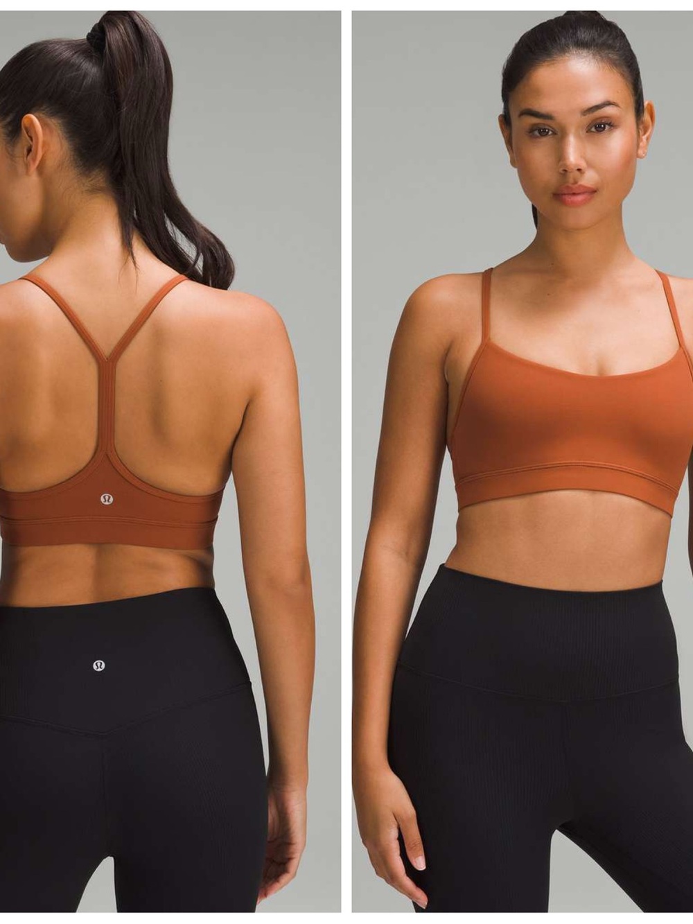 Lululemon Y Flow Nulu Low Impact Sports Bra Women's Size 4 Sable Activewear